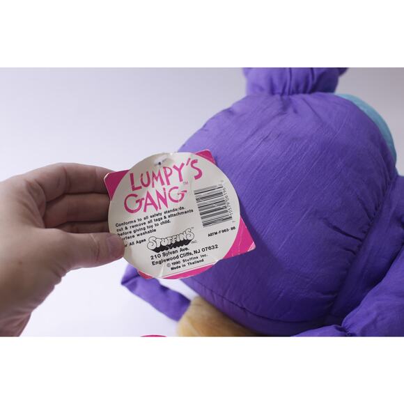 1990, Stuffins, Lumpy's Gang, Purple Cow, Plush, Puffalump Style ~ 250507-WH 245 - Picture 3 of 5